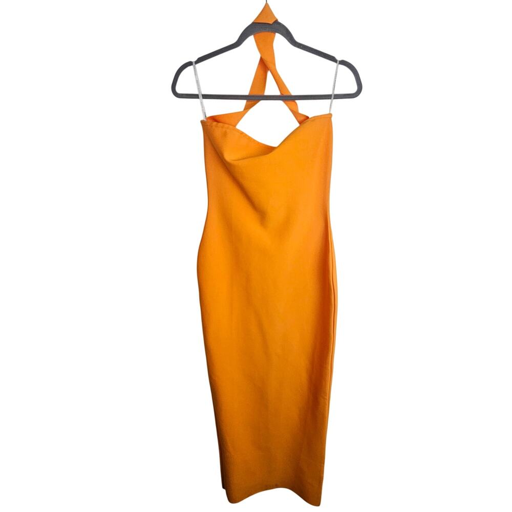 Bella Barnett Womens Choker Bandage Dress Sz XL Form Fitting Slimming Going Out